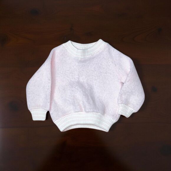 Adorable Anjou Vintage 70s Pullover Pink Sweater Size 12Mo - Picture 1 of 4